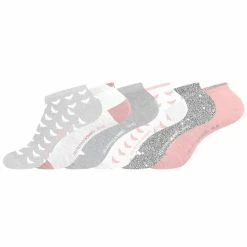 Nouveau 👍 Les P'tites Bombes Lot De 6 Paires De Chaussettes Socquettes Femme Imprimées 🌟