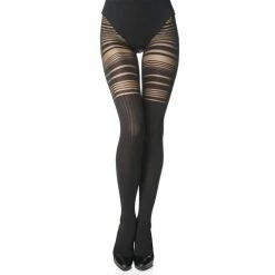 Sortie ⭐ Gabriella Collant Fantaisie à Rayures Keyra Noir ⭐