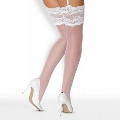 Le moins cher ✨ Obsessive Bas Avec Large Jarretière Florale Blanc Roxane 🎁 -Gabriella Shop unnamed file 2404